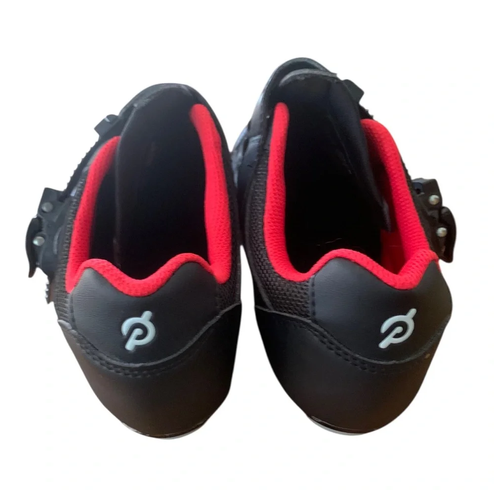 Peloton Womens Indoor Cycling Shoes Black Red NWOB Sz 38